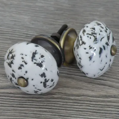 Produktbild von 1 Möbelknopf, Möbelgriff, Möbelknopf, Knauf Keramik 42 mm, white antique #3410