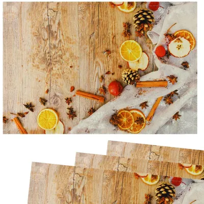 Produktbild von Tischsets Platzsets Stoff CLOTH Weihnachtsgewürze Holzbrett