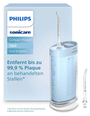 Produktbild von Philips Sonicare Compact Flosser 1000 HX3333/24 Munddusche, Munddusche, 0,2 l, Blau, Kabellose Munddusche, Oxyjet, Tasten