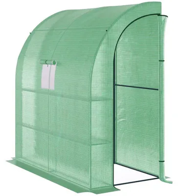 Image de Serre tunnel - Serre accessible avec 4 étagères | Couleur : Vert | Dimensions : 100 x 200 x 215 cm