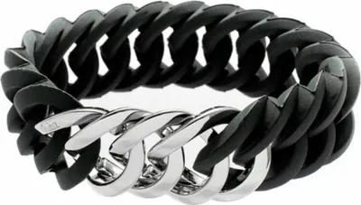 Obrázek produktu pro The Rubz 100173 Dámský náramek Zirkel Small Stainless Steel Silver Black 17 cm