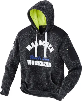 Produktbild von UncleSam Strickfleecehoody schwarz/royal/lime Gr. M