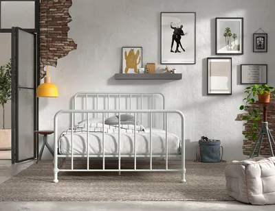 Produktbild von VIPACK - Jugendbett BRONXX mit Liegefläche 140 xx 200 cm, Ausf. Metall Weiß matt