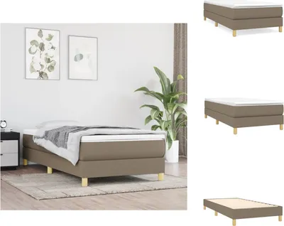 Produktbild von vidaXL Boxspringbett Taupe 100x200 cm Stoff -  Betten & Bettgestelle