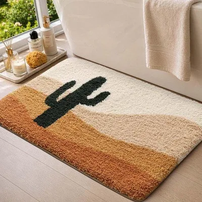 Zdjęcie produktu dla Mata antypoślizgowa do łazienki DEXI, 50 x 80 cm, miękka, chłonna, nadająca się do prania, idealna pod prysznic i do wanny