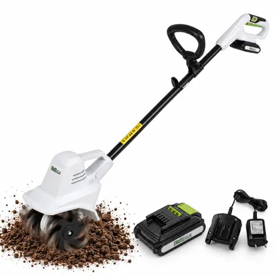 Produktbild von Akku Bodenhacke 20V/2.0Ah mit Akku und Ladegerät 19 cm Arbeitsbreite 24 Klingen 15,5 cm Arbeitstiefe Motorhacke