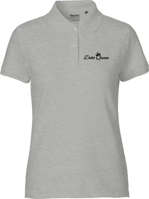 Produktbild von Huuraa Damen Polo Shirt Deko Queen Krone S Sport Grey Bio Baumwolle Fairtrade Poloshirt Geschenkidee