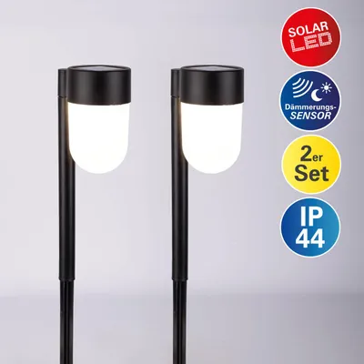 Produktbild von Näve Solar-Gartenleuchte LED mit Dämmerungssensor Sina 47,2 cm schwarz 2er Set