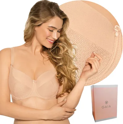 Produktbild von Gaia Damen Bügel BH gepolstert Dessous Unterwäsche regulierbar 281 Kate , Beige 2, 75H