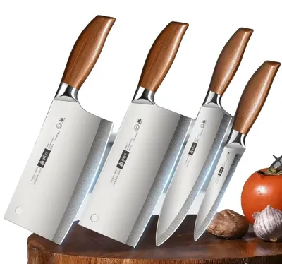 Imagen del producto de Juego de cuchillos, ideal para cortar carne y verduras, con mango ergonómico, 4 piezas