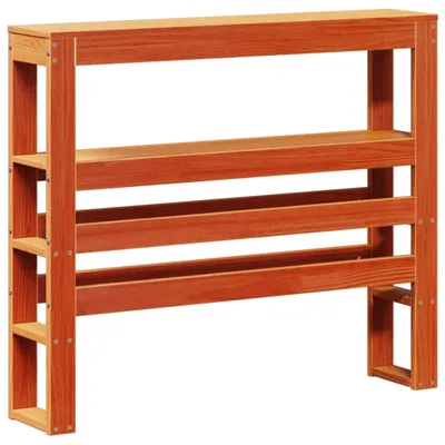 Produktbild von vidaXL Kopfteil mit Ablagen Wachsbraun 100 cm Massivholz Kiefer