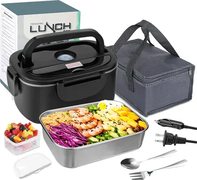Produktbild von Elektrische Lunchbox, 1,5 l Kapazität, Schnellheiztechnologie, Schwarzer A-EU Stecker