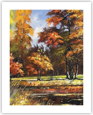 Produktbild von Poster - Poster ohne Rahmen - Park Herbst Wasser - 40x50 cm - Wand Bild - Wanddeko - Wandbilder - Kunstposter - Wandposter - Bilder - Kunstdruck - Wanddekoration - Wandbild - P2XPA40x50-3536