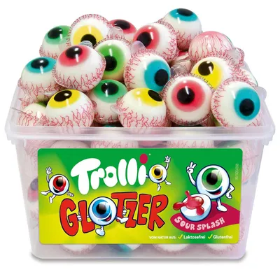 Produktbild von Trolli Glotzer Fruchtgummi-Auge sauer gefüllt, 60 Stück