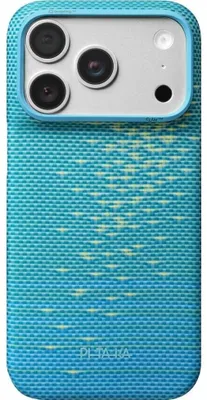 Produktbild von Aramid Handyhülle für iPhone 18 Pro Max / 17 Pro Max, PITAKA Ultra-Slim Case mit MagSafe, Blau und Grün mit Polyamid