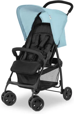 Image de Poussette légère - Poussette de voyage compacte - Confort en déplacement - Pliable dès la naissance - Jusqu'à 18 kg - Couleur : bleu