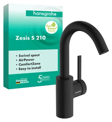 Immagine prodotto di hansgrohe Zesis S Mitigeur monocommandé pour lavabo 210 CoolStart avec bec pivotant sans vidage, 74741670, 74741670