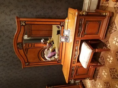 Produktbild von Schminktisch + Spiegel Edle Anrichte Schlafzimmer Kommode Barock Rokoko 2tlg Set