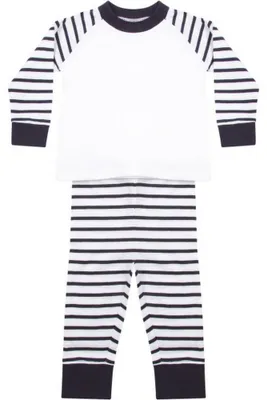 Image de Larkwood - Pyjama pour bébé, manches longues raglan LT4275 (86) (bleu marine/blanc)