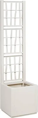 Zdjęcie produktu dla Donica ogrodowa z trellem Biały 36 x 36 x 140 cm PP