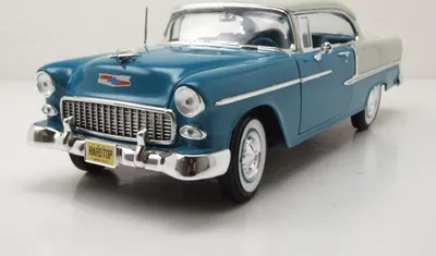 Produktbild von Auto World 1295 Chevrolet Bel Air 1955 blau elfenbein 1:18