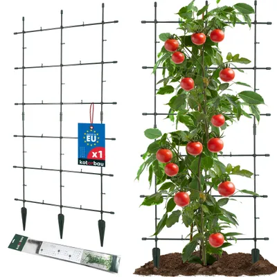 Produktbild von KOTARBAU® Modulare Rankhilfe 60x120cm 2 Rankgitter je 60x60cm Pflanzenstütze aus Kunststoff für Kletterpflanzen & Gemüse Sichtschutz für Garten