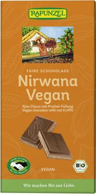 CZEKOLADA KUWERTURA Z NADZIENIEM PRALINOWYM NIRWANA BIO 100 g - RAPUNZEL