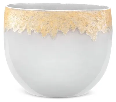 Zdjęcie produktu dla Wazon ceramiczny IRIS srebrno-złoty 28x11x25 cm