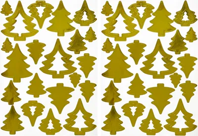 Produktbild von Oblique Unique 42 Tannenbaum Sticker Weihnachtsbaum Aufkleber Glänzend für Weihnachten Weihnachtsdeko Basteln - gold