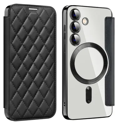 Immagine prodotto di Per Samsung Galaxy S25 5G 360 gradi Full Body Magsafe RFID Anti Data Theft Art Custodia in pelle nera