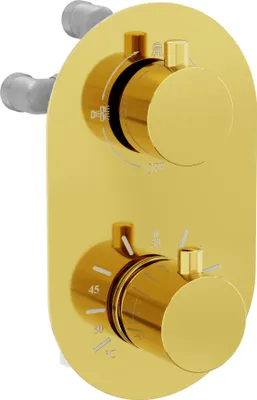 Image de Kai mitigeur thermostatique douche/baignoire 3 sorties, or (77602-50)