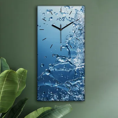 Produktbild von Wohnzimmer Leinwand Uhr Geräuschlos Küche 30x60 Spritzen, Wasser, Abstrakt, schwarze Zeiger