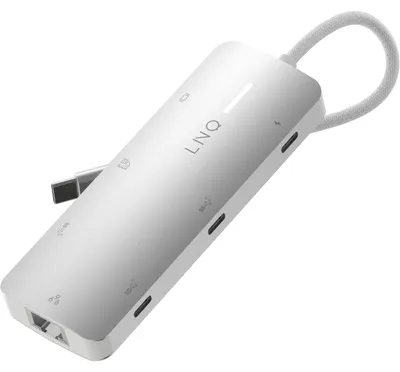 Image de LINQ Connects Hub Multiport 8-en-1 Pro-C avec HDMI 4K, Ethernet et Lecteur de Cartes - 10Gbps - Compatible avec Ordinateurs Portables et Tablettes