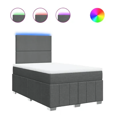 Produktbild von vidaXL Boxspringbett mit Matratze Dunkelgrau 120x200 cm Stoff