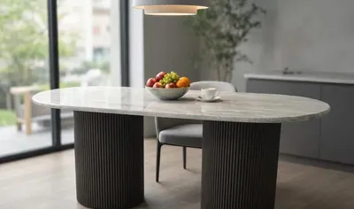 Zdjęcie produktu dla Okrągły stół jadalny, jasne drewno, nowoczesny styl, do jadalni