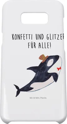 Produktbild von Mr. & Mrs. Panda Samsung Galaxy S8 plus Handyhülle  Orca Zylinder - Weiß - Geschenk, Handy Case, Glückwunsch, Narwal, Cover, Konfetti, Fest, Meer, Geburtstag, Hülle
