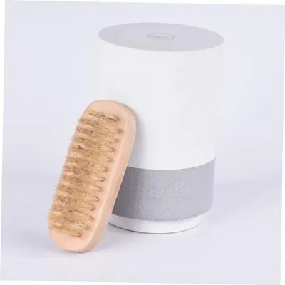 Produktbild von 2 Stück Massagebürsten für Dusche und Badezimmer: doppelseitige Holznagelbürste und Spa-Duschbürste für Körperpeeling und gründliche Hautreinigung