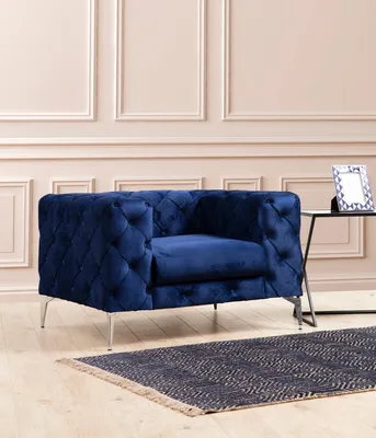 Image de Hanah Home, Como- HLN1127, bleu marine, chaises de bistrot, structure : bois de hêtre / panneaux de particules