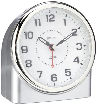 Analogwecker mit Smartlite, silber, 12 cm, Metallgehäuse