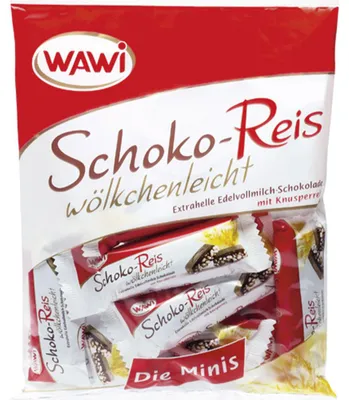 Produktbild von Wawi Schoko-Reis wölkchenleicht Edelvollmilch Minis 200g