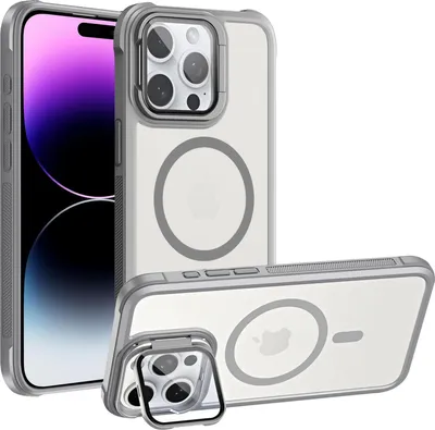Obrázok produktu pre Ochranné puzdro pre puzdro iPhone 14 Pro Max, kompatibilné s MagSafe skladacím ochranným skleneným stojanom na fotoaparát
