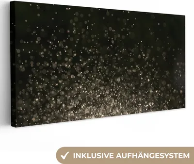 Produktbild von MuchoWow® - Leinwandbilder - Glitter - Abstrakt - Schwarz, Wandbild, Wanddeko Bilder Wohnzimmer, 80x40 cm