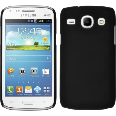 Produktbild von PhoneNatic Case kompatibel mit Samsung Galaxy Core - Hülle schwarz gummiert Hard-case + 2 Schutzfolien