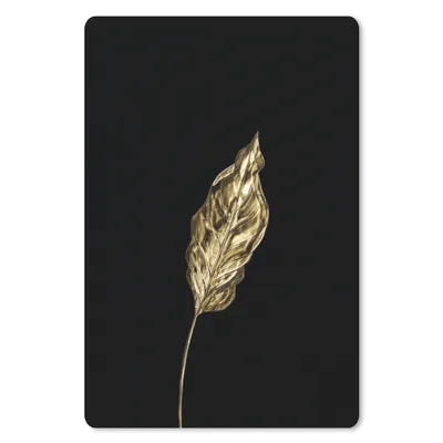 Produktbild von MuchoWow® Mauspad Mousepad Schwarz und Gold - Blatt - Abstrakt 40x60 cm - Mousepads - Maus Mat - Pad - Mausunterlage - Schreibtisch Accesoire