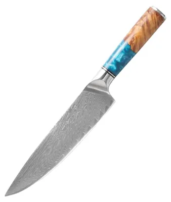 Obrázek produktu pro Kuchyňský nůž, damascénská ocel, ekologická rukojeť, kuchařský nůž