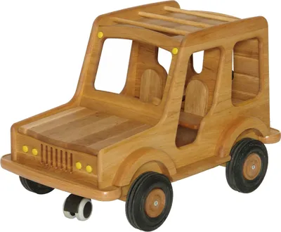 Produktbild von Großes Holzauto Geländewagen Puppenauto Safari-Fahrzeug Holz-SUV 931-5005