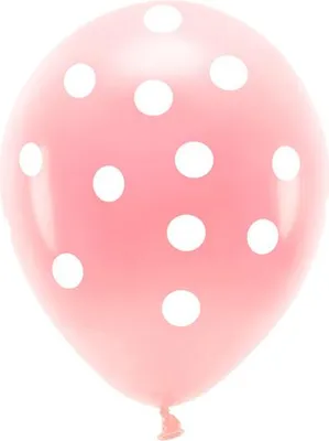 Obrázek produktu pro 6 eko balónků růžových s tečkami 30 cm
