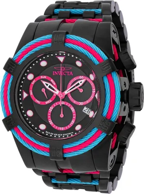 Obrázek produktu pro Invicta Bolt 48605 Pánské hodinky - Quartz stroj - Nerezová ocel s černým ciferníkem - 53 mm