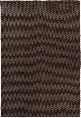 Produktbild von Qiyano Wollteppich schlicht für Wohnzimmer natur modern geflochten einfarbig Braun, 80 x 150 cm