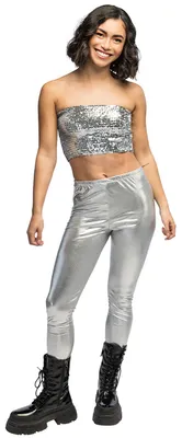 Produktbild von Top „Dame Sparkle“ mit Pailletten, silberfarben (M/L, Stretch)